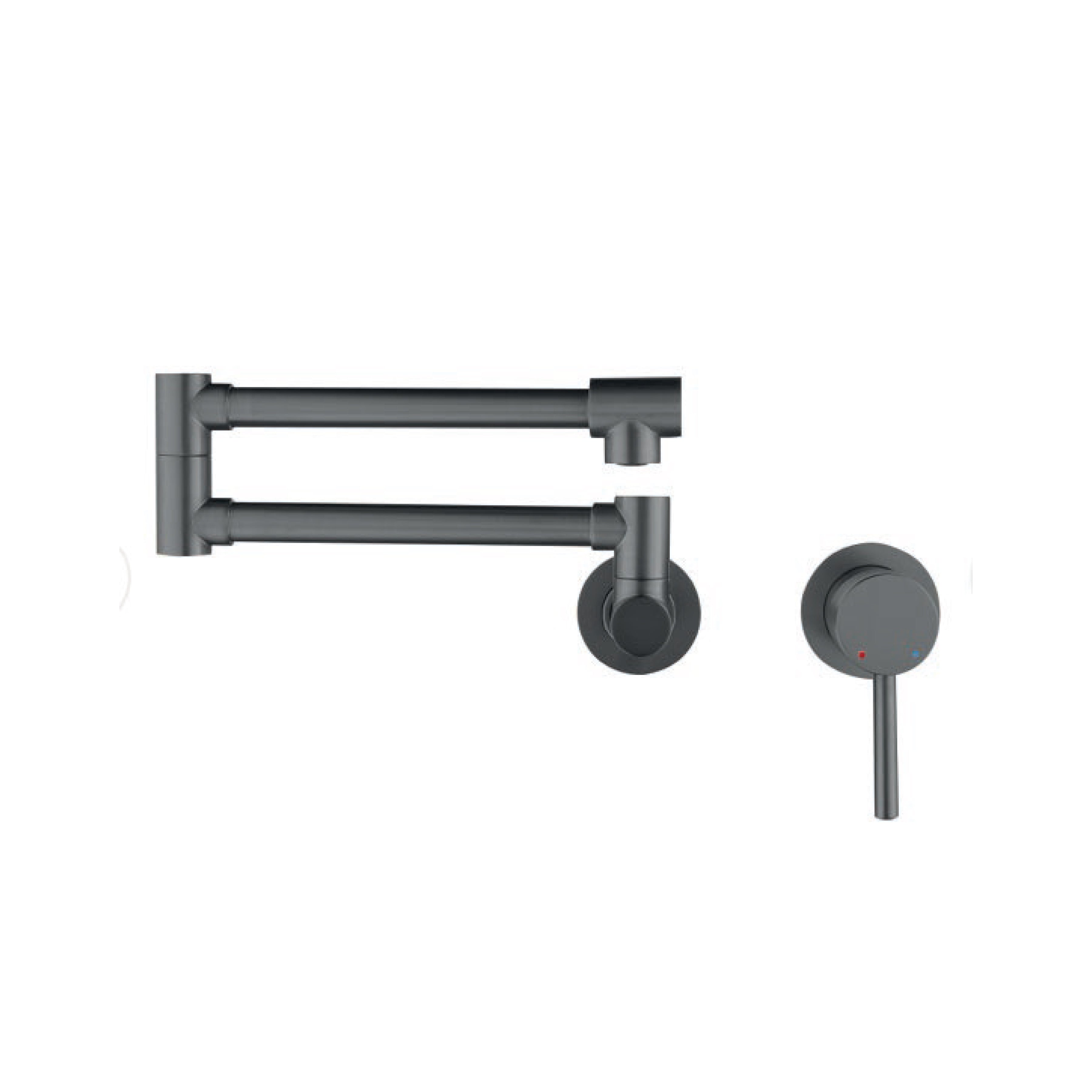 Mezcladora Articulada. P/Cocina Pared Athina Bronce Gun Grey- Fratelli Premium